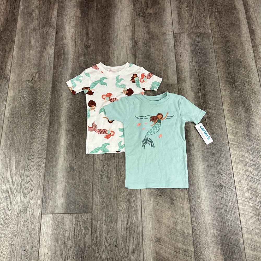 Carters Girls Mermaid PJ Top Set